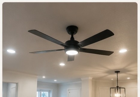 New ceiling fan and pendant lighting installed