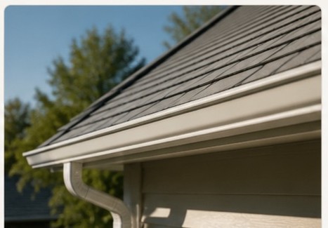 Clean roofline and gutter after seasonal maintenance